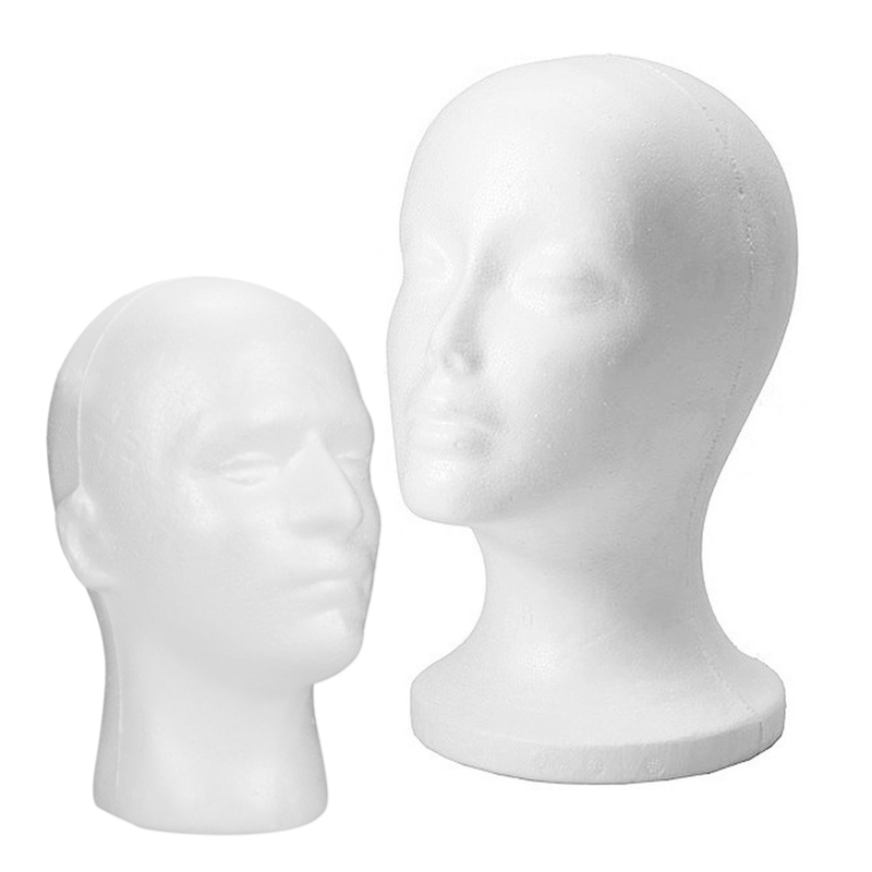 Tête de Mannequin en Mousse - Présentoir pour Perruques, Chapeaux & Lunettes