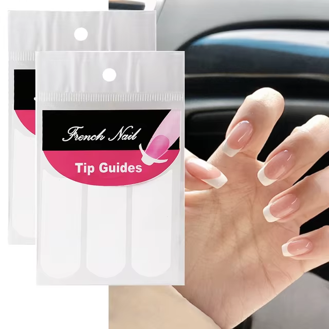 Lot de 2 Guides Autocollants pour Décoration des Ongles - Forme U | French Nail Tip