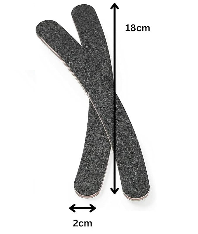 Set de 2 Limes Double-Face Incurvées Noir – Manucure & Pédicure DIY