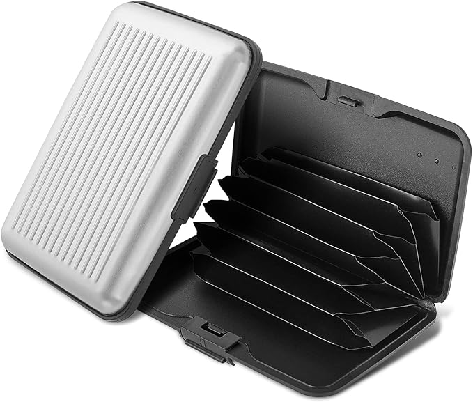 Porte-Cartes Bancaire en Aluminium avec Blocage RFID – Étui de Rangement pour Cartes