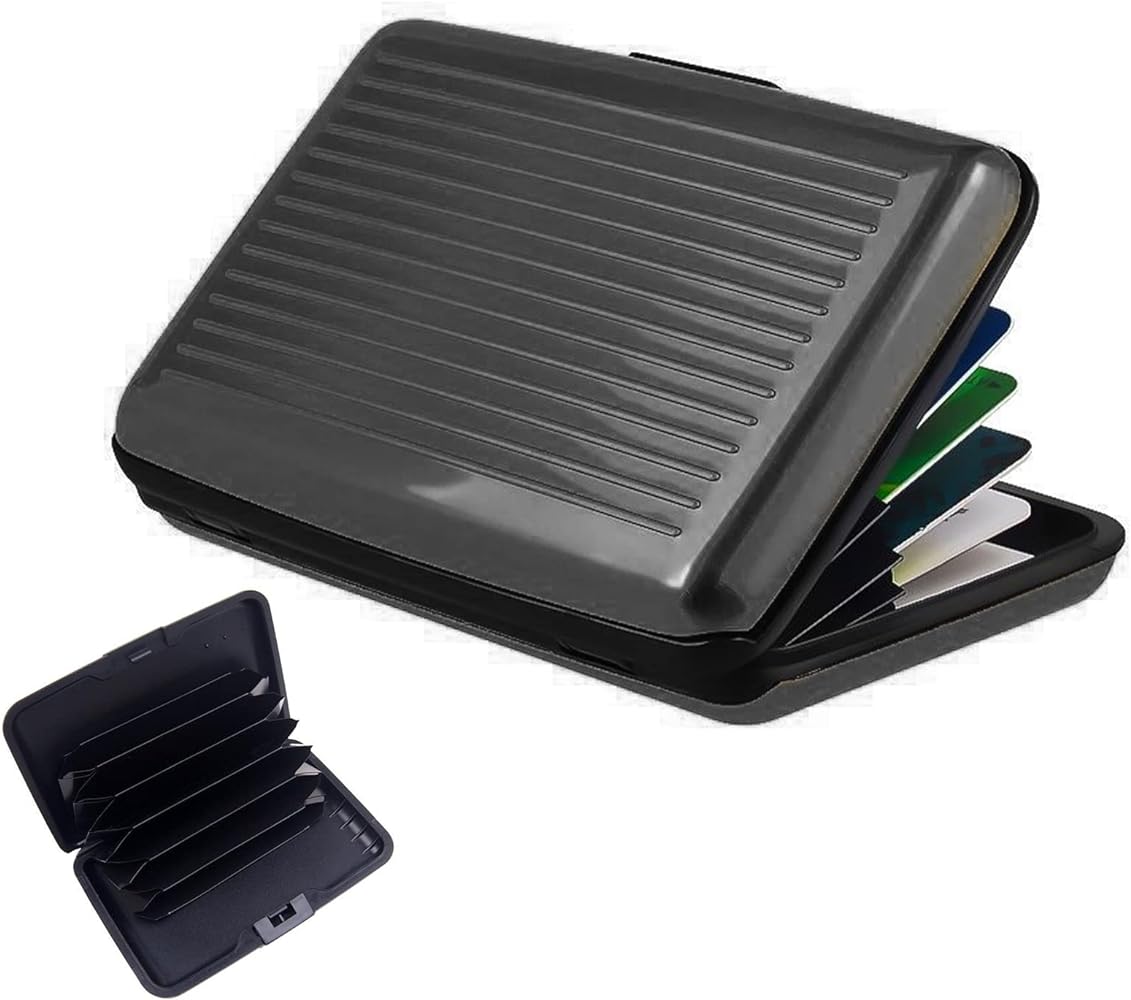 Porte-Cartes Bancaire en Aluminium avec Blocage RFID – Étui de Rangement pour Cartes