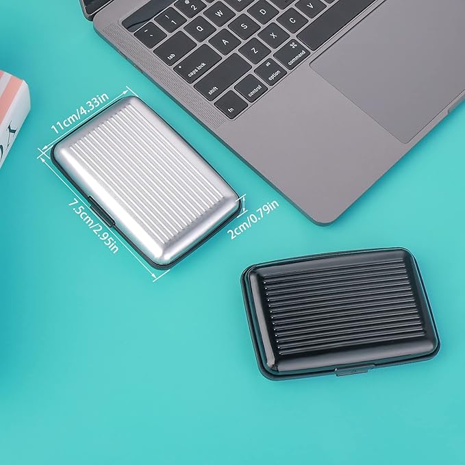 Porte-Cartes Bancaire en Aluminium avec Blocage RFID – Étui de Rangement pour Cartes