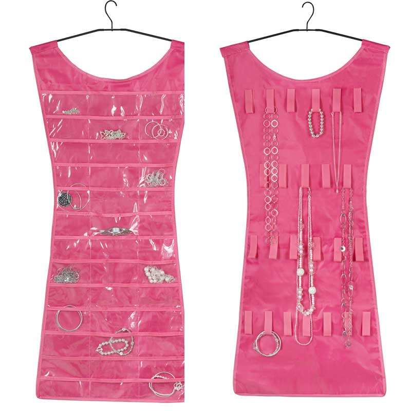 Robe Porte-Bijoux - Organisateur de Rangement Suspendu avec Poches Transparentes