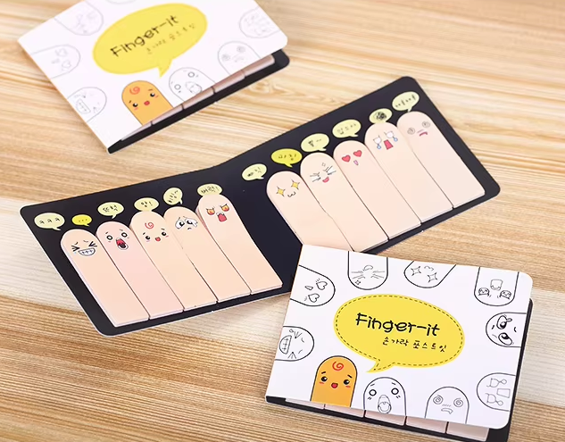 Marque-Pages Finger-It Doigts - Étui de 10 Blocs Index | Kawaii Sticky Notes