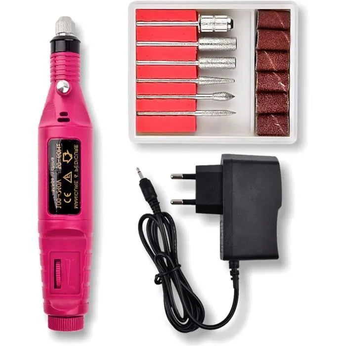 Kit Ponceuse pour Ongles – Lime Électrique avec Embouts | Prise EU